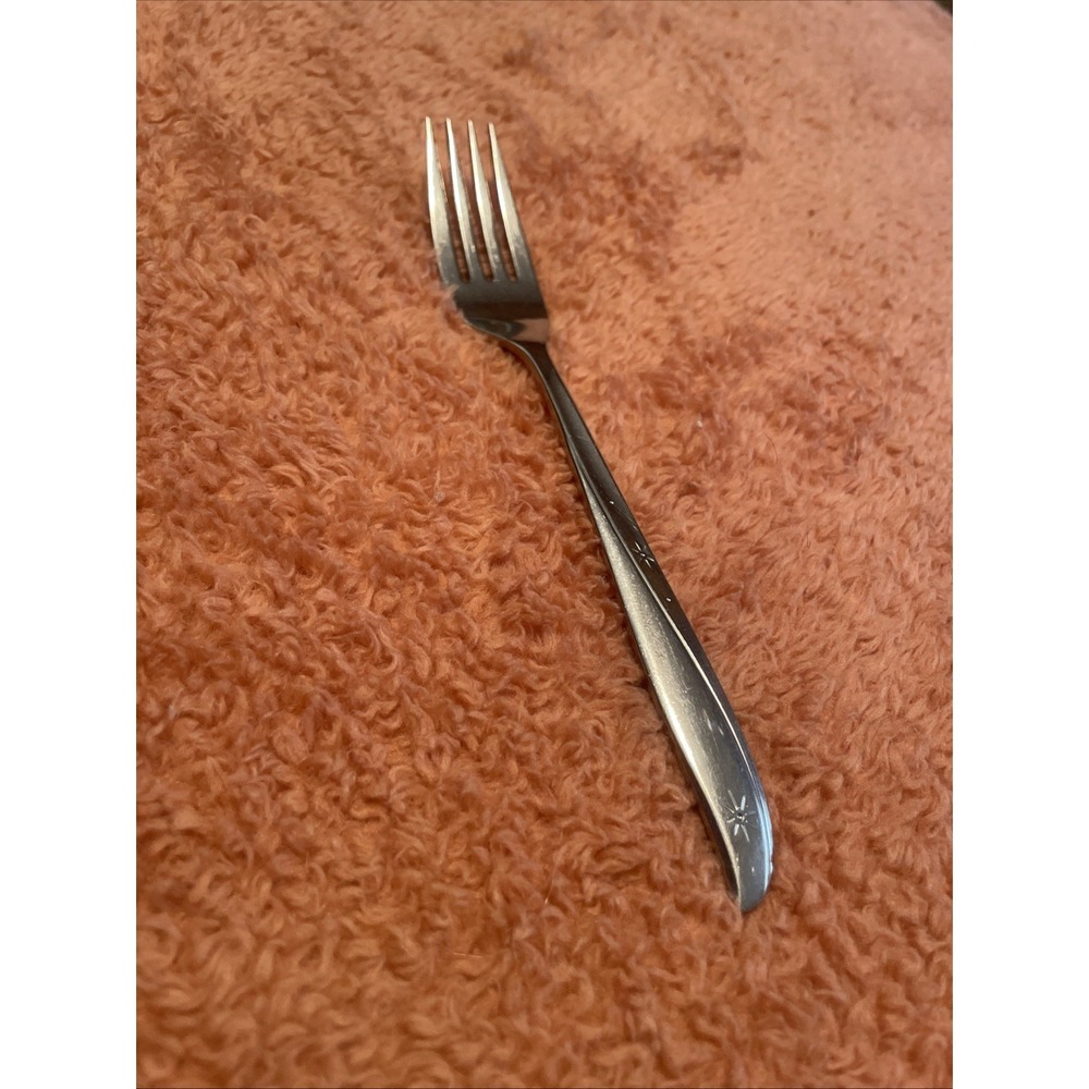 1 Oneida Community TWIN STAR Stainless Steel Dinner Fork Atomic Starburst MCM‎
